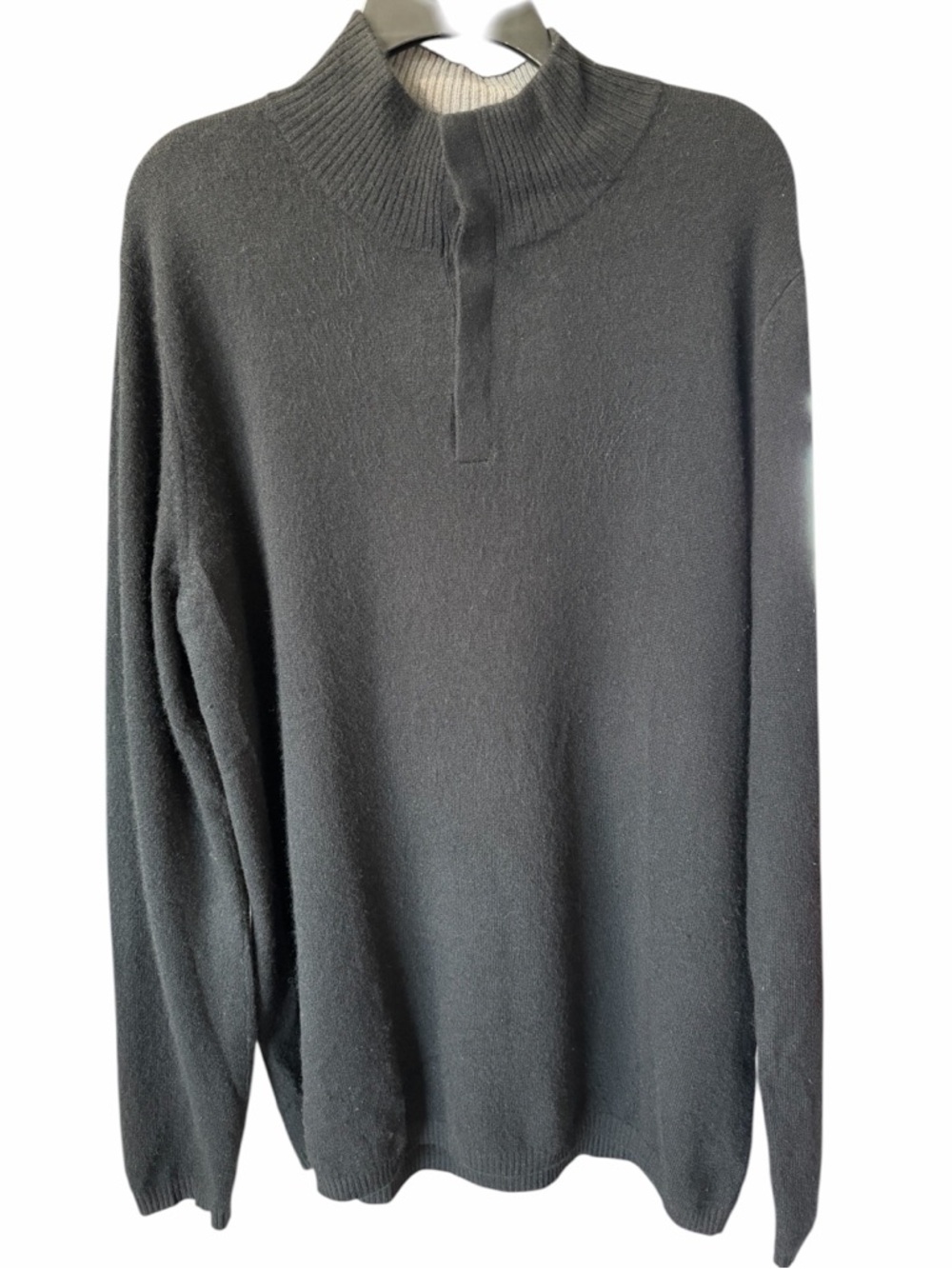 Celio Men’s 100% Cashmere Button Neck Pullover Sweater Sz XL Black
